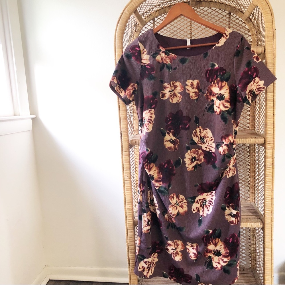 Pink Blush Floral Fitted Maternity Dress✨